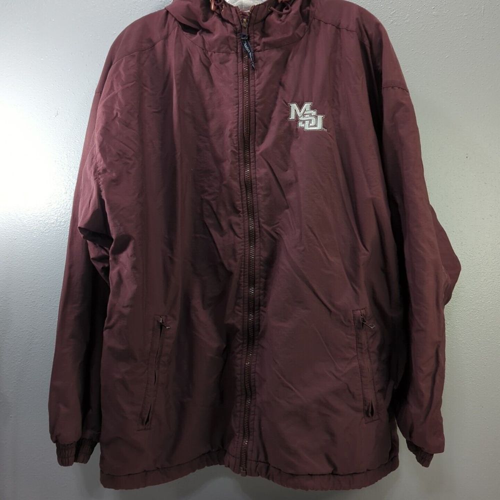 Charles River Unisex Maroon MSU Bulldogs Hooded And Lined Zip Up Jacket Size Med
